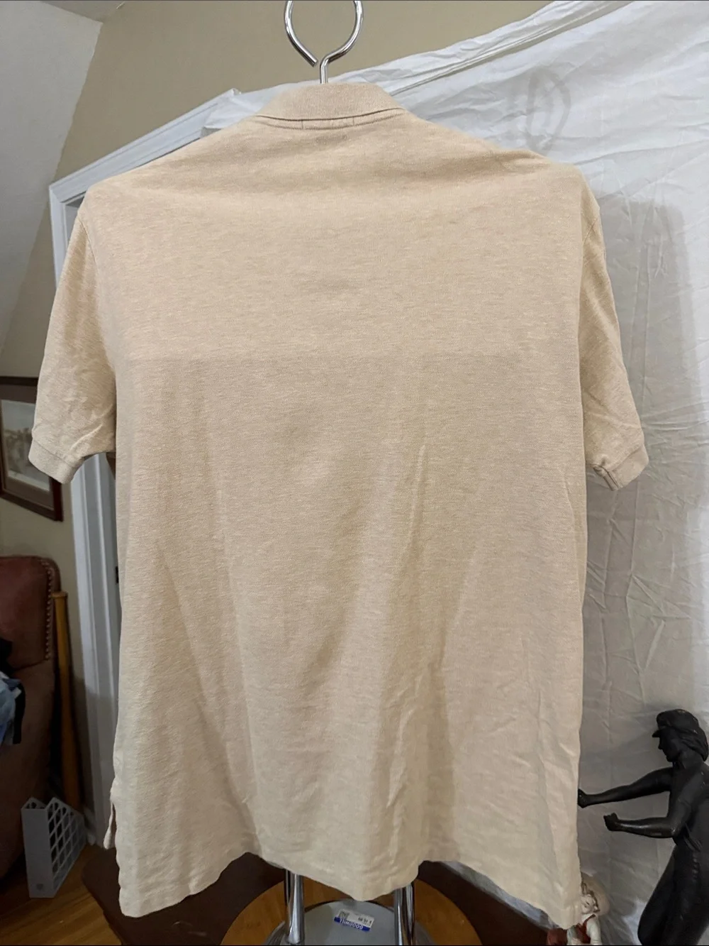 Ralph Lauren Beige Polo Shirt with Navy Pony